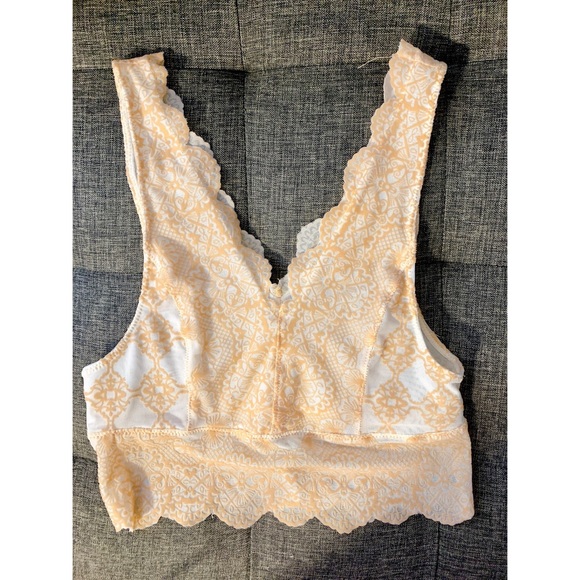 Free People peach/creme womans bralette Small - Picture 1 of 3